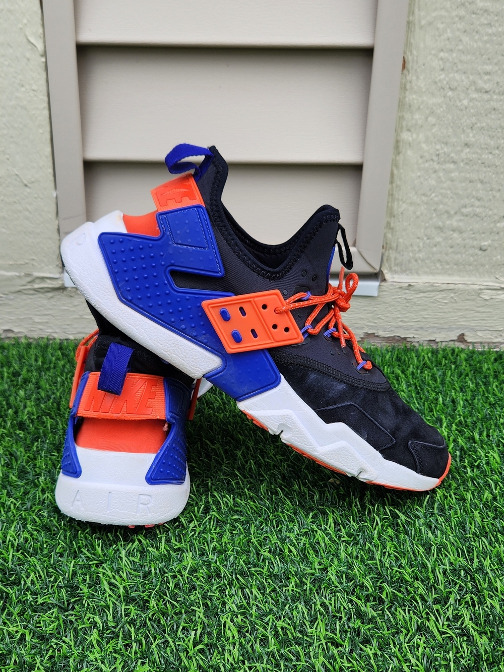 Nike Men's Air Huarache Drift Premium Shoe, Black/Orange/Lagoon/Violet, SIZE 11